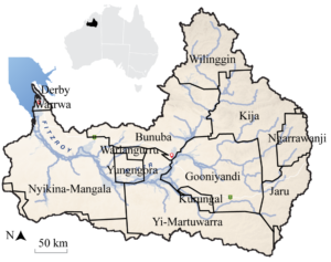 Language map of the Martuwarra