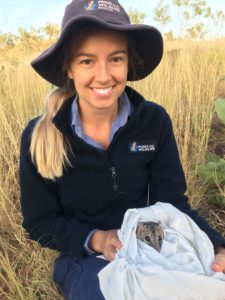 Ruth researcher profile photo - holding a quoll