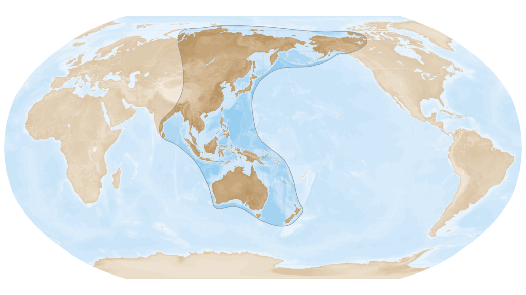 Map of the East Asian Australasian Flyway. 